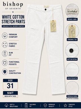NWT Bishop of Seventh White Stretch Jeans Pants Men's Size 31
